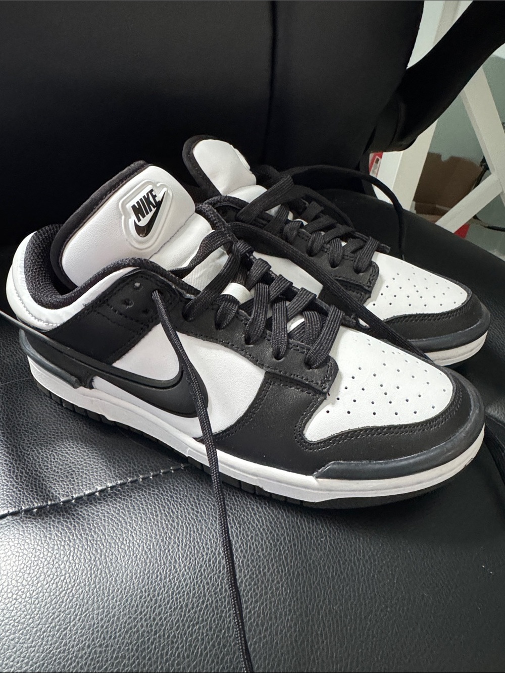 Nike Black and White Low-Top Skate Sneakers